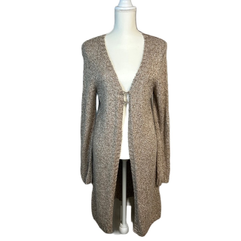 Christopher & Banks Womens Long Cardigan Sweater Size M Open V Neck Preppy Boho